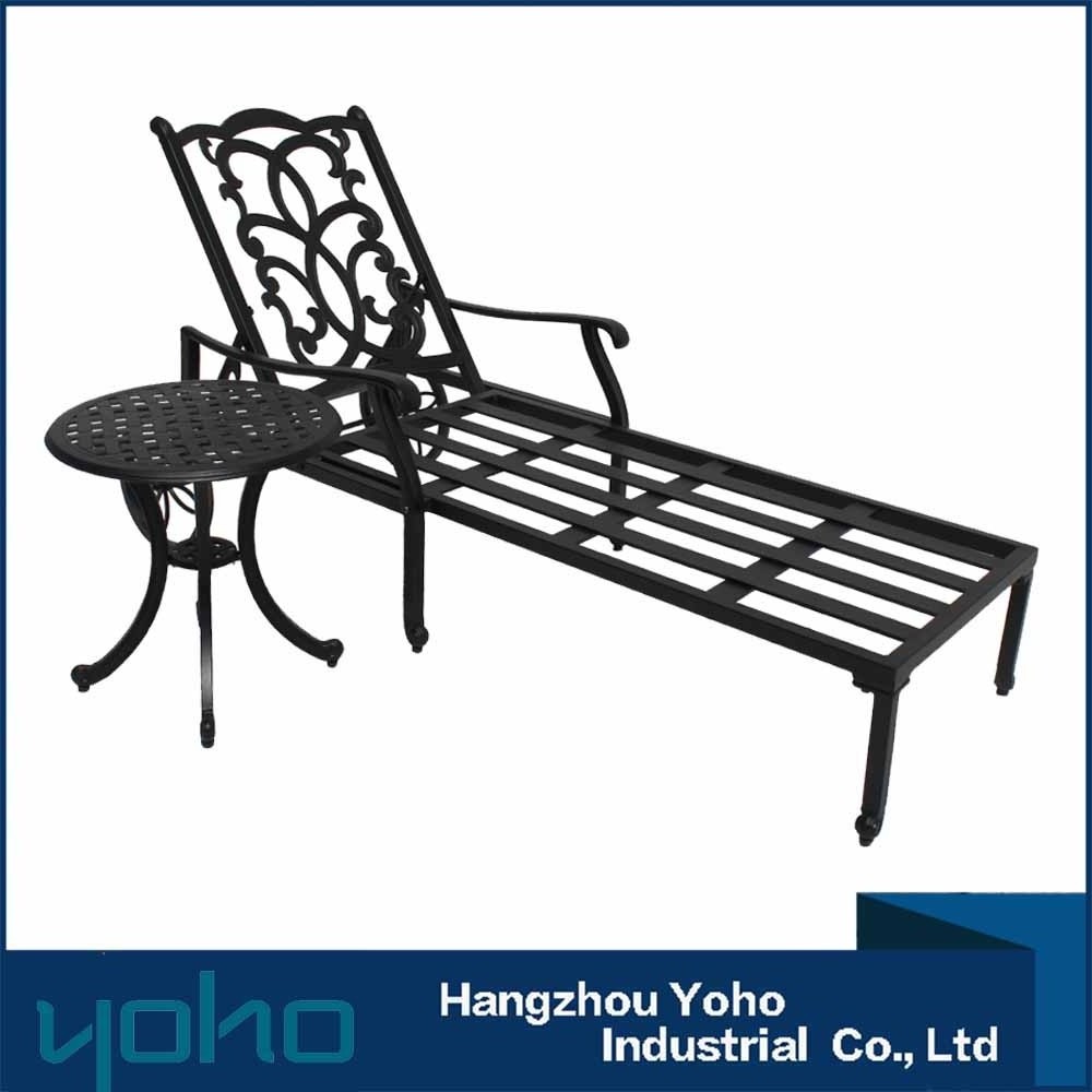 Modern Outdoor Metal Chaise Lounge Sun Lounger Cast Aluminum Outdoor Wheel Beach Outdoor Furniture Swimming Pool Chaise Lounge