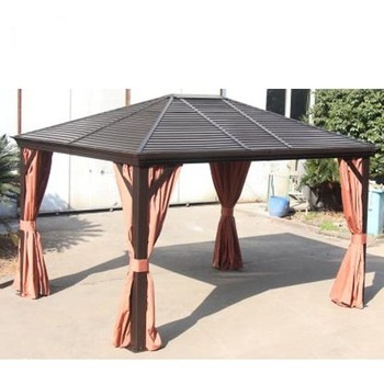 Outdoor aluminium garden tent with nets and curtains outdoor patio gazebo with hardtop