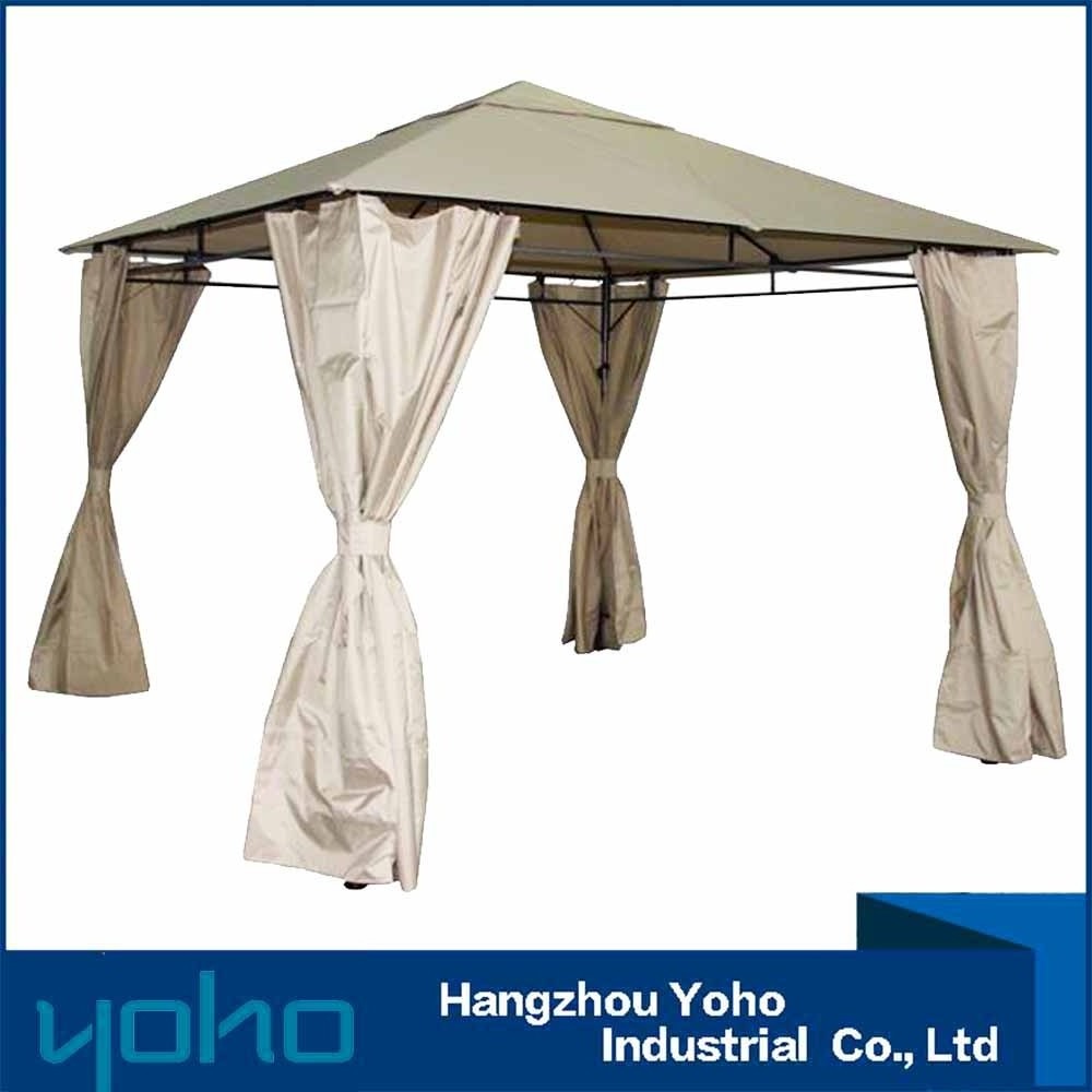 13' x 10' Aluminum Metal Backyard Outdoor Roma Hardtop Gazebo with Canopy with Screened Curtain Black/Brown