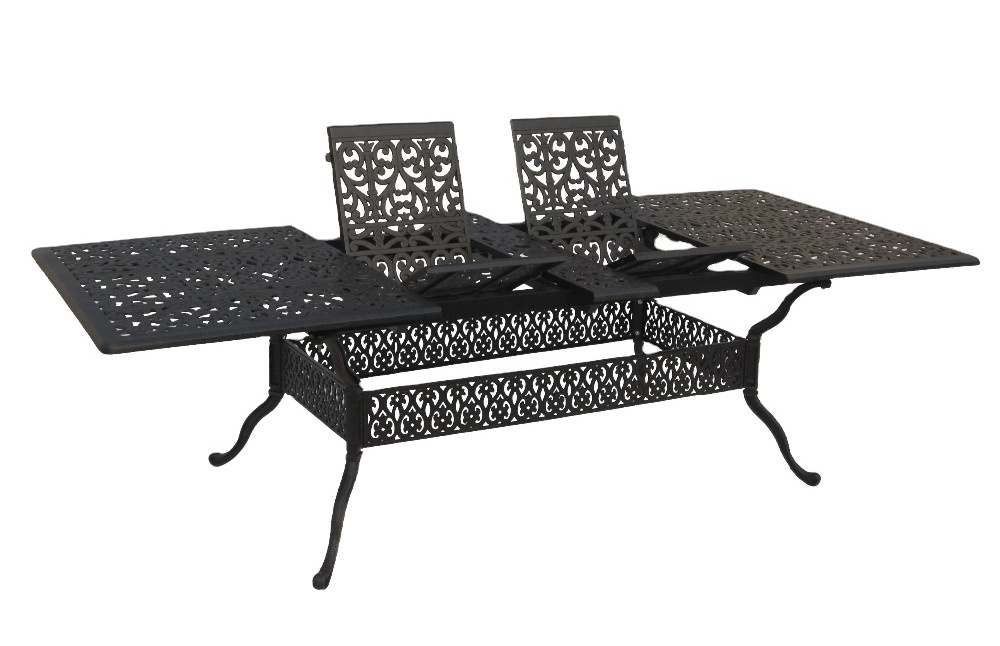 Garden patio cast aluminum fire pit table round outdoor patio metal dining table wit grill fire pit table