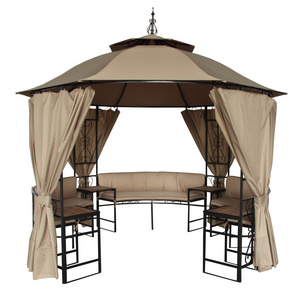 YOHO 3x3 Luxury Outdoor gazebo tent and curtains waterproof Patio garden  gazebo with seat bench with canopy /mesh/Curtain