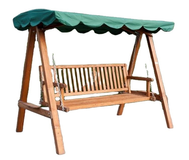 YOHO Outdoor patio garden wooden two seat swing chairs