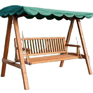 YOHO Outdoor patio garden wooden two seat swing chairs