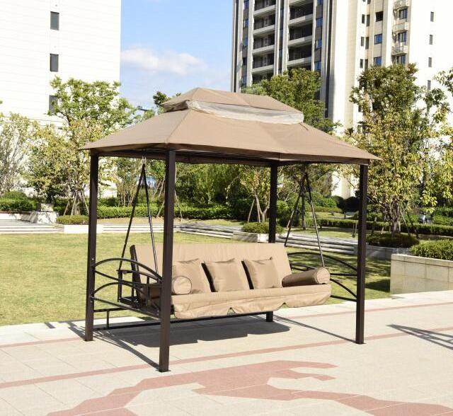 YOHO Hot sale Outdoor Luxury Multi-function Can be used as a bed and chair Gazebo Swing 3-seat With Canopy