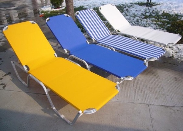 Garden patio aluminum sun lounger seat outdoor stack leisure pool side beach sling  lounger chair garden sunbed