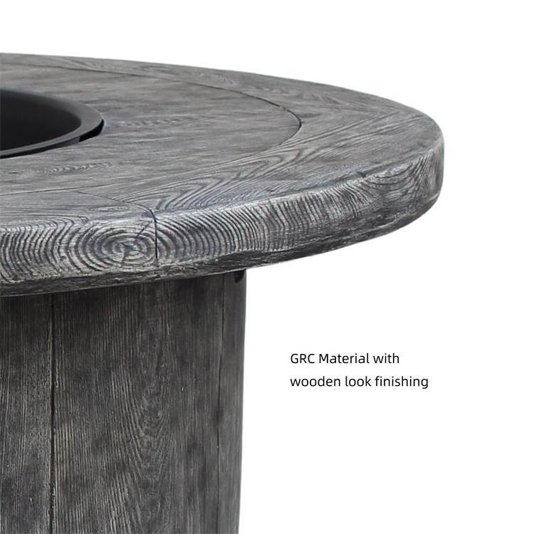 Yoho New Product nature wood texture look propane fire table 50000 BTU outdoor Gas Fire Pit