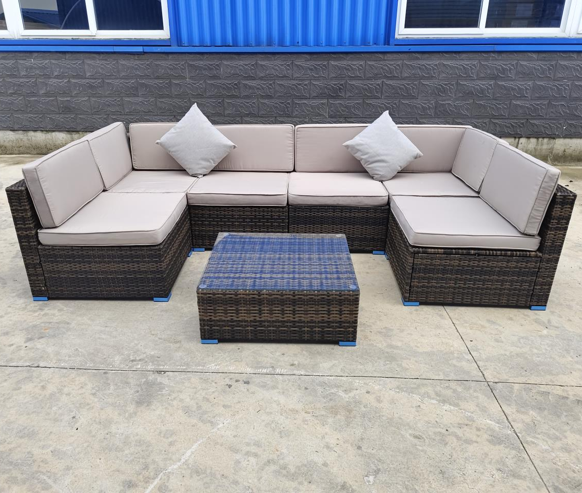 Yoho Best Seller 7-Seater KD Outdoor Furniture Garden Set Sofa Steel Outdoor garden sets outdoor furniture