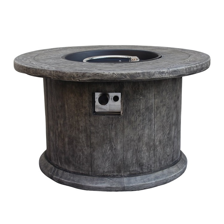 Yoho New Product nature wood texture look propane fire table 50000 BTU outdoor Gas Fire Pit