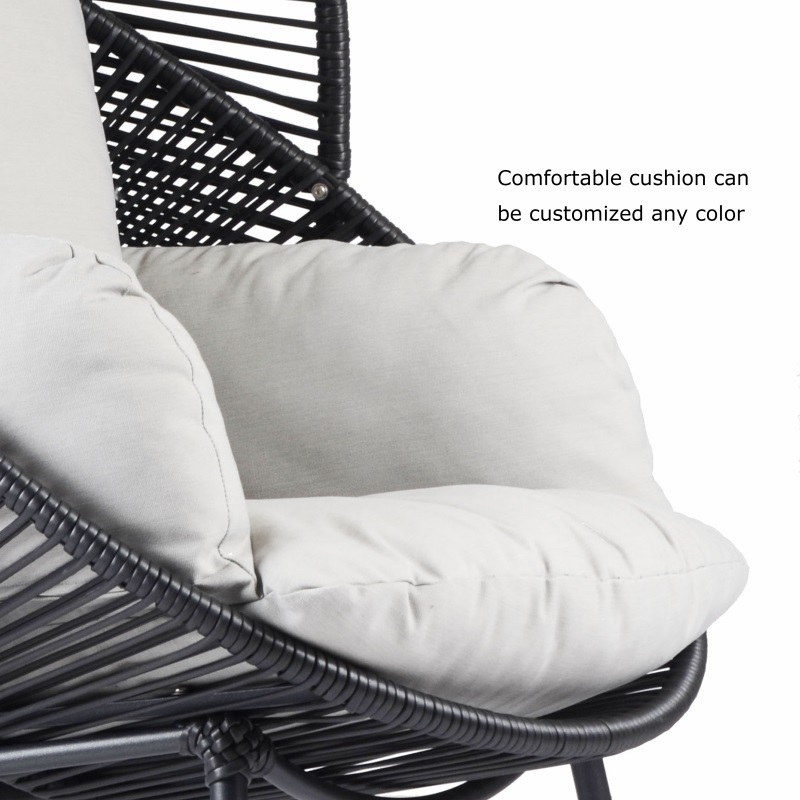 Yoho modern design hanging egg chair with rattan aluminum frame