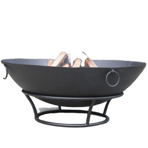 YOHO wholesale price steel round outdoor wood burning fire pit with lids