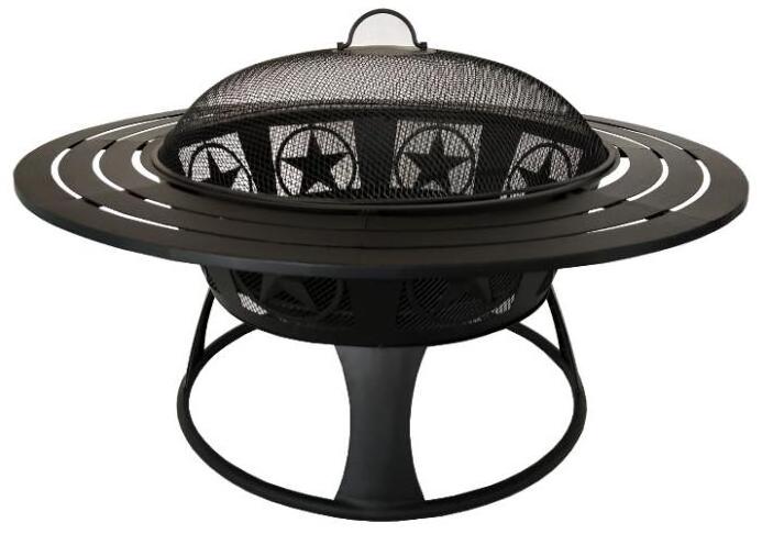 YOHO  Outdoor Garden Square Wood Fire Pit Log Grate Burner patio fire place with Screen Cover  Poker Tool, Great BBQ Grill