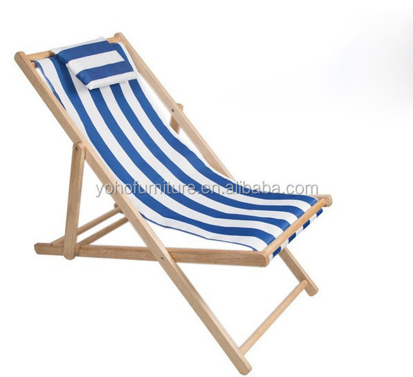 Outdoor Garden Patio Furniture Foldable Recline Beach Camping Chair Wooden Deck Chair