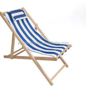 Outdoor Garden Patio Furniture Foldable Recline Beach Camping Chair Wooden Deck Chair