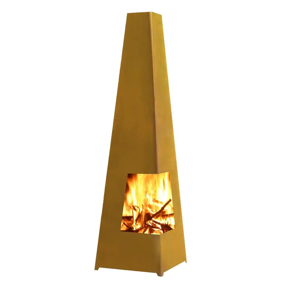 YOHO New Arrival Fire Pit With Steel Chimeneas Outdoor Chimneys With Log Grate