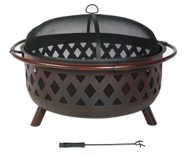 Customized Outdoor BBQ Fire Pit Grill Smoker Bowl Portable Iron Corten Steel Garden Backyard Includes Fire Pit Poker Rain Cover