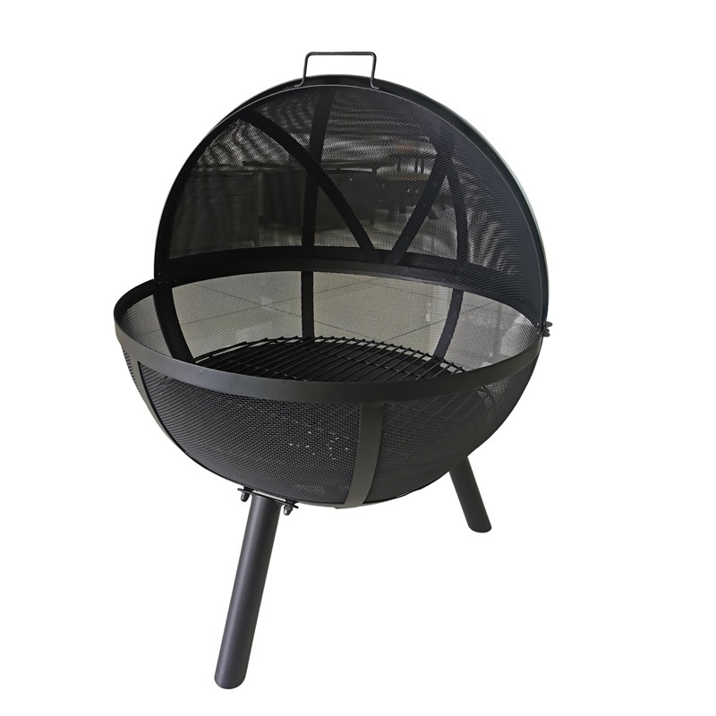 Outdoor Smoker Round Bowl BBQ Fire Pit Grill Customized Garden Backyard Burning Fire Pit with poker rain cover place lids