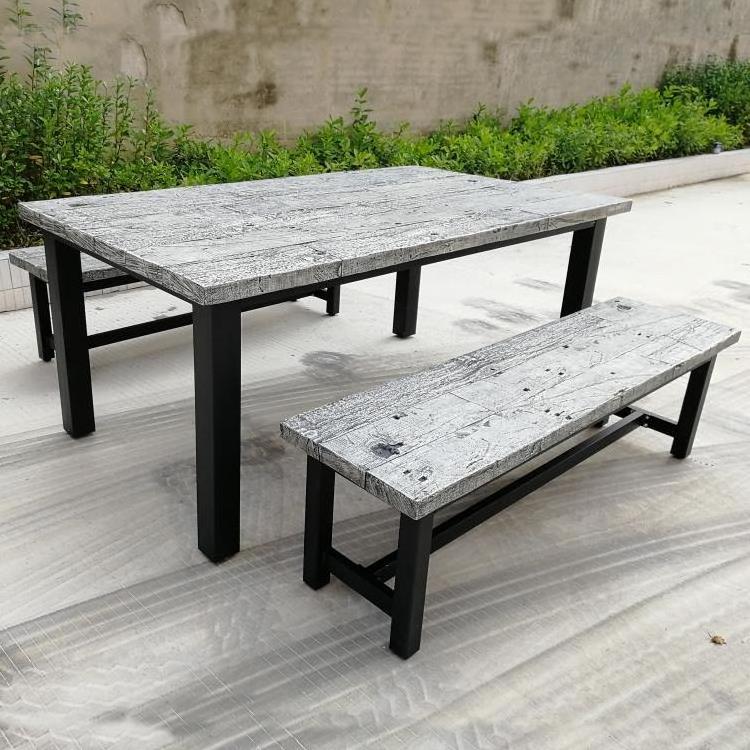 YOHO OEM Modern Outdoor Restaurant Furniture Garden Patio Stone GRC Dining Table Set Concrete Dining Table Set for Hotels