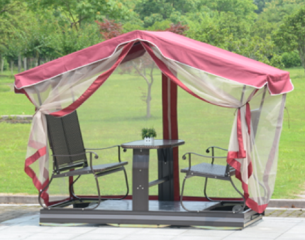 HL-CS-14003 Patio Swing Bed Mesh Walls Garden Tent Outdoor 2 Person Patio Canopy Gazebo Swing Bed