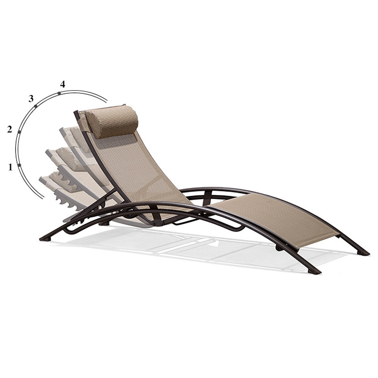 Garden furniture folding beach swimming pool side lounger chair swimming chaise sun lounge chairs pool outdoor sun lounger bed