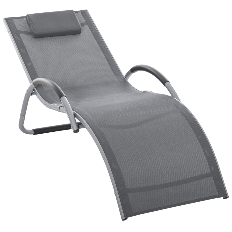 Outdoor Air Thick Sling Fabric Sun Lounger Chair All Weather Chaise Bak adjustable Lounger Seat Swimming Pool side Use Chair