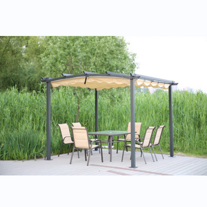 YOHO 13' x 10' 10' x 10'  arches arbours pergolas Europe Metal Outdoor Garden Gazebo with Canopy with Screened Curtain