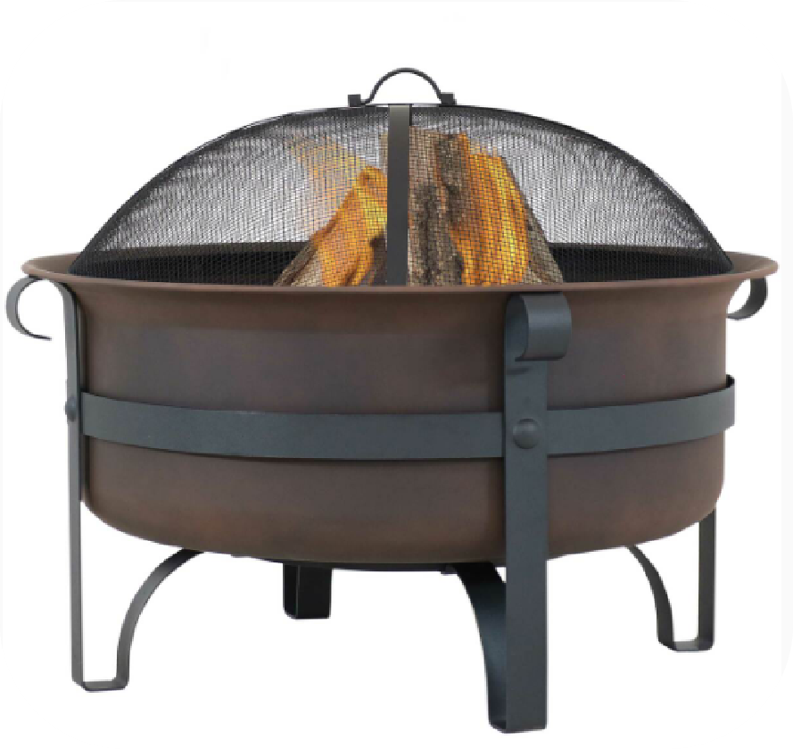 YOHO Customized Indoor round Fire Pit Bowl with BBQ Grill Outdoor Garden Patio Wood Burning Stove for Backyard Customizable