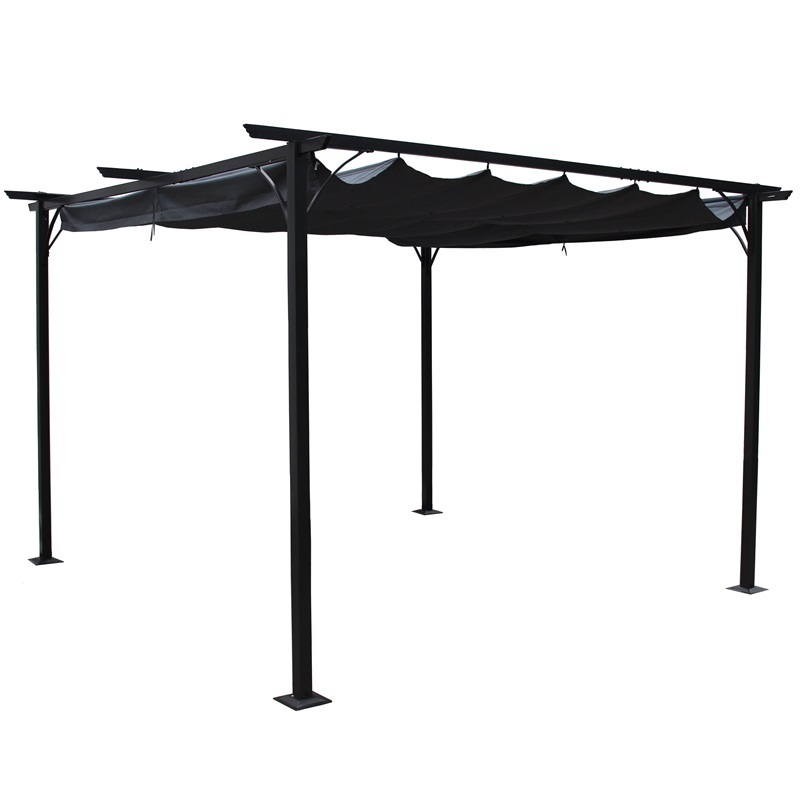 YOHO Wholesale Outdoor Commercial Metal Gazebo Hard top Patio Garden Party Wedding BBQ Metal grill tent with Canopy