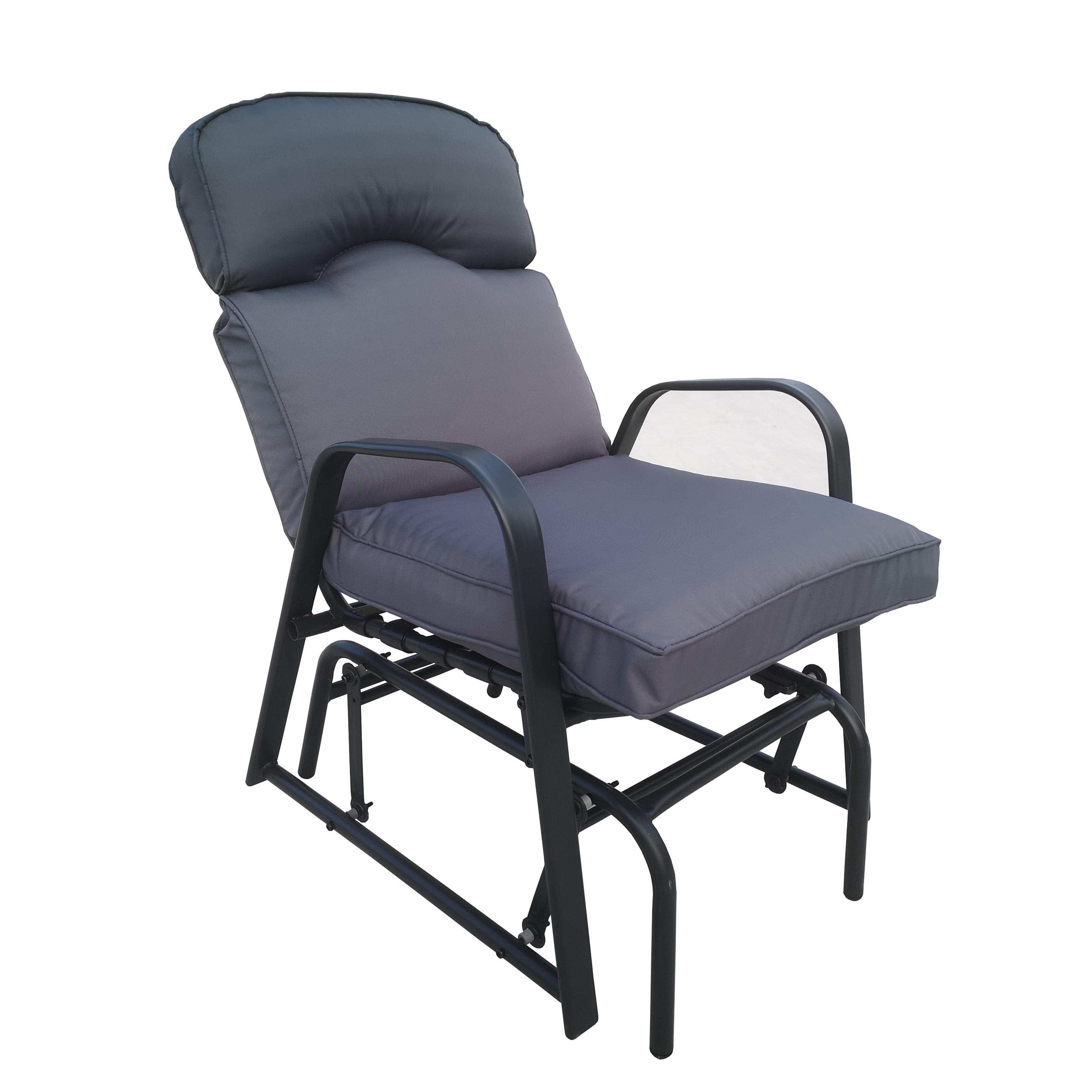 Yoho Outdoor Patio Steel Bench 2 Person Rocker Glider Chair With Cushion