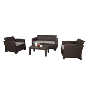 Injection PP Sofa Set Outdoor Garden Patio 4pcs Sofa Set In Wicker / Rattan Looking Plastic Sofa Set