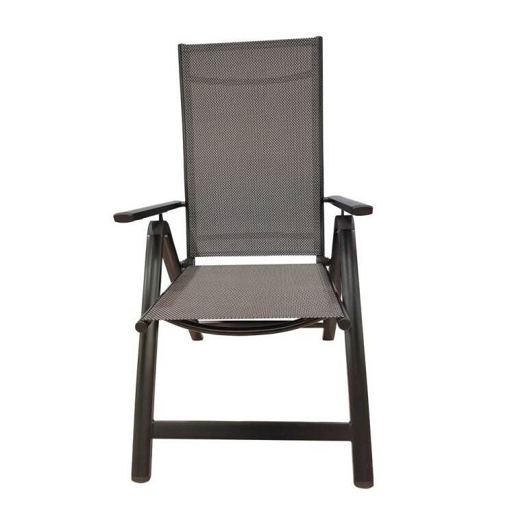 Back adjustable 7 Position folding chair metal aluminum patio chair cheap garden sling foldable dining armrest chair