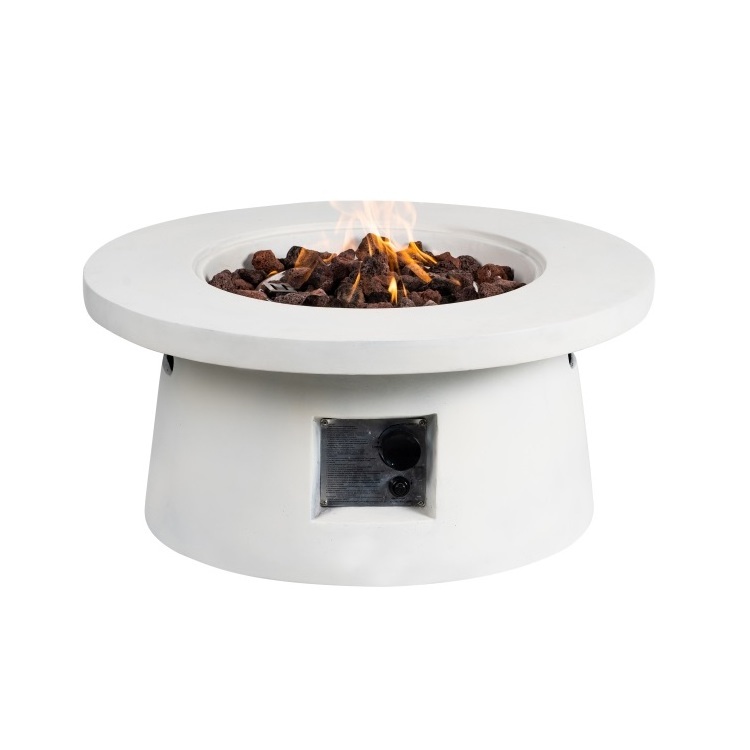 Yoho 2024 New Product stone look Garden Natural Propane Gas Fire pit modern backyard white firepit