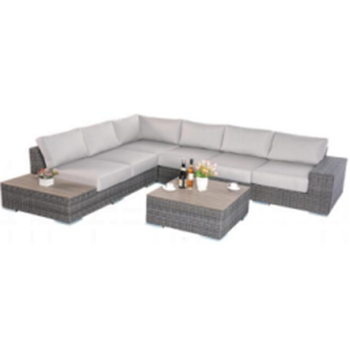 Yoho Modern Outdoor PE Rattan Lounge Sofa Set Garden Cube Hotel and Dining Use Grey Wicker Patio Furniture for Outdoor Use