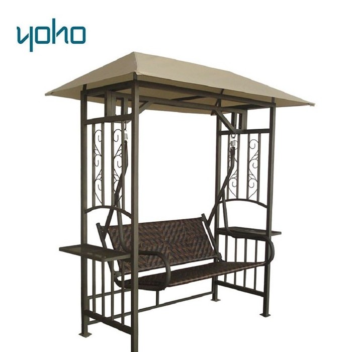 HL-CS-14003 Patio Swing Bed Mesh Walls Garden Tent Outdoor 2 Person Patio Canopy Gazebo Swing Bed