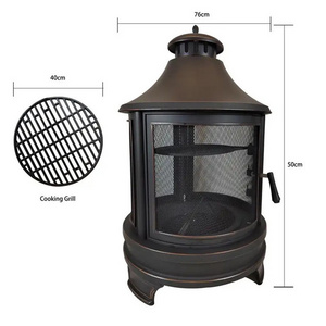 Easy Assemble Outdoor Wood Burner Charcoal Firepit Fire Pit Large Steel Patio backyard Burning bonfire with bbq grill