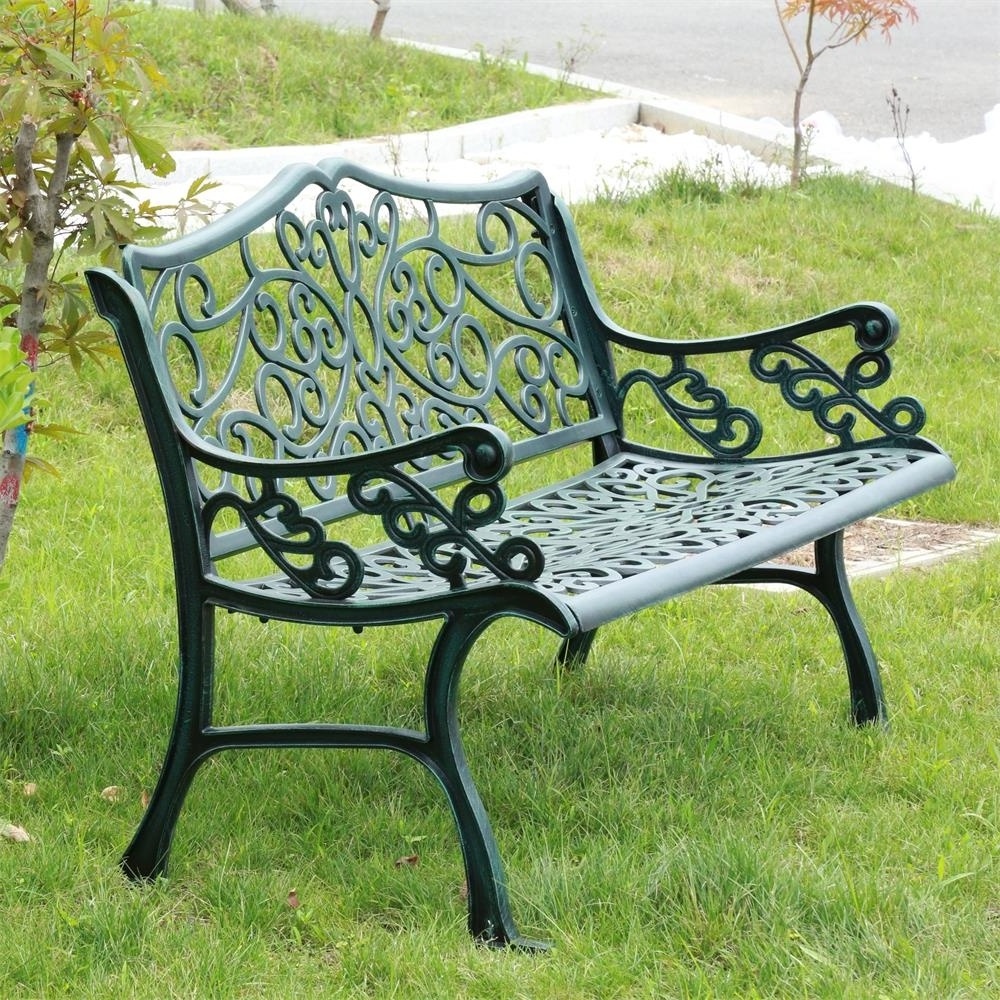 YOHO Best Selling Products 2020 in USA  Cast Aluminum Durable Lightweight Seating Metal Outdoor Patio Garden Benches