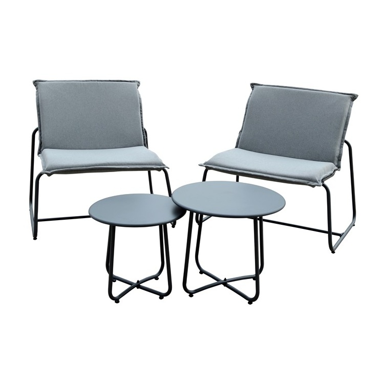 Yoho Hot Sale Garden Furniture Arm Chair Patio Set 4Pcs Iron Wrapped Fabric Chair Set Outdoor Furniture