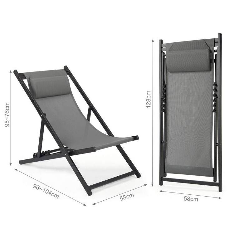 Yoho Hot Sale Swimming Pool Aluminum Beach Deck Chair Outdoor Furniture Foldable Deck Chair with adjustable positions