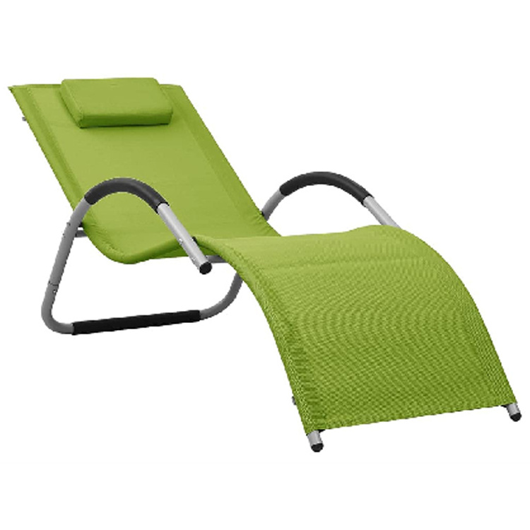 Beach Swimming Pool Side PVC Belt Sun Lounger Chaise Lounge Chair Poolside Aluminum Leisure Lounger Chair for Hoel Garden