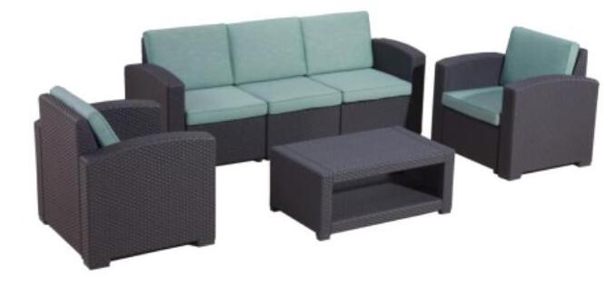 Injection PP Sofa Set Outdoor Garden Patio 4pcs Sofa Set In Wicker / Rattan Looking Plastic Sofa Set