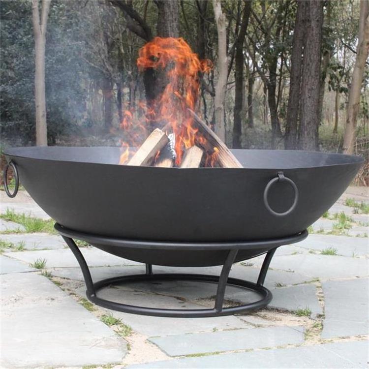 YOHO wholesale price steel round outdoor wood burning fire pit with lids