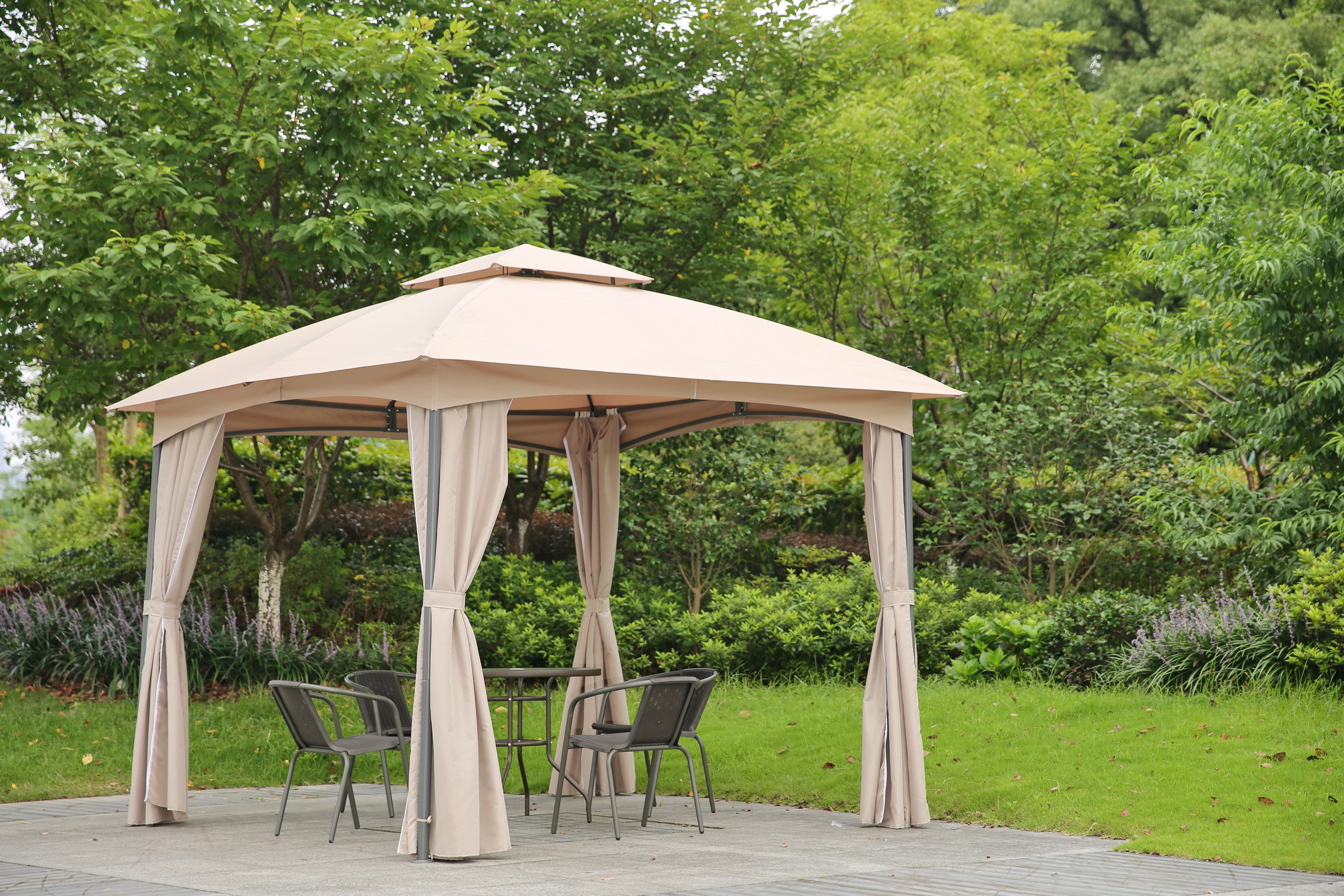 YOHO 10*10 High Quality All Weather Outdoor Garden Tent Folding Garden Gazebos Outdoor Europe Metal Frame Gazebo