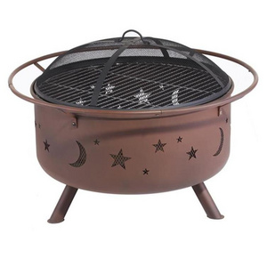 YOHO Outdoor Patio Camping Metal Hollow Out Small Moon and Star Fire Pit