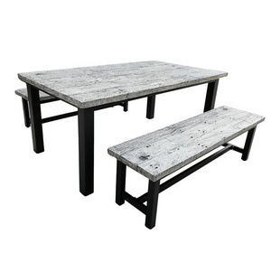 YOHO OEM Modern Outdoor Restaurant Furniture Garden Patio Stone GRC Dining Table Set Concrete Dining Table Set for Hotels