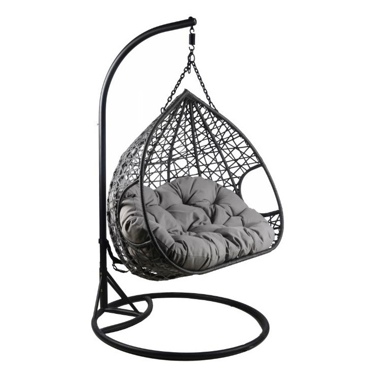 YOHO Modern Metal Egg Swing with High Quality Steel Frame and Waterproof Cushion for Outdoor and Park Use Rattan Patio Swings