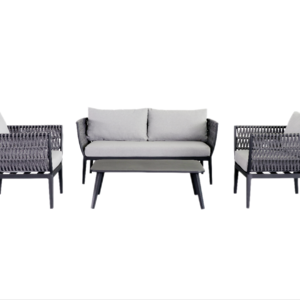 Yoho Hot Sale 4 pcs outdoor furniture set Garden Patio rattan sofa set Rope Sofa Modern Luxury Woven Rope Outdoor Furniture