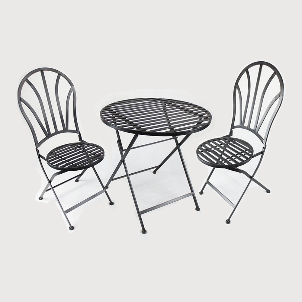 Yoho Outdoor PE French Bistro Set Garden Furniture Folding Table and Chair Wholesale Patio Bistro Sets