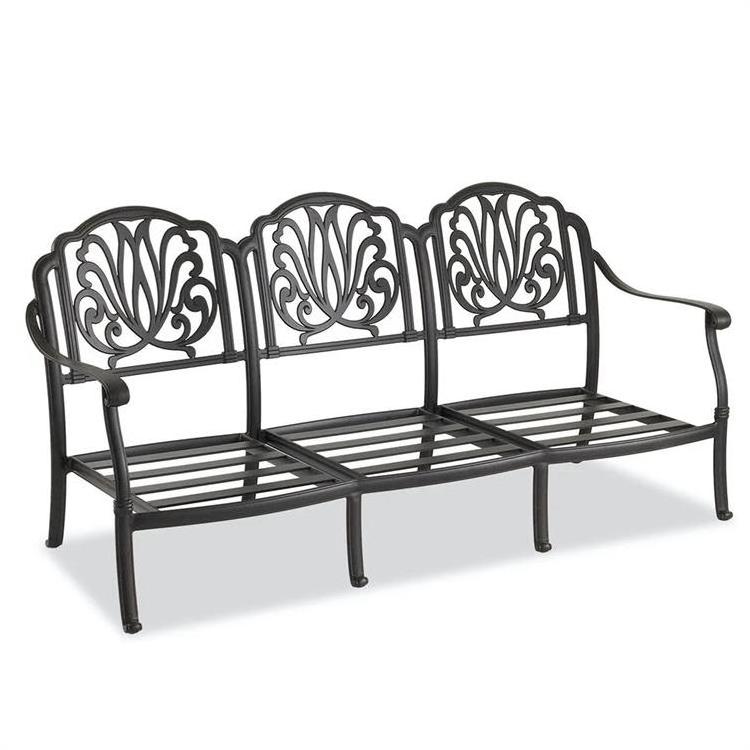 Modern Garden Bench Cast Aluminum Loveseat for Outdoor Dining for Parks and Patios Durable Metal Outdoor Furniture