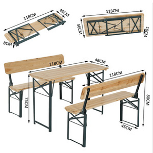 Yoho Wooden Patio Folding Benches Picnic Courtyard Party Dining Beer Set Table And Bench