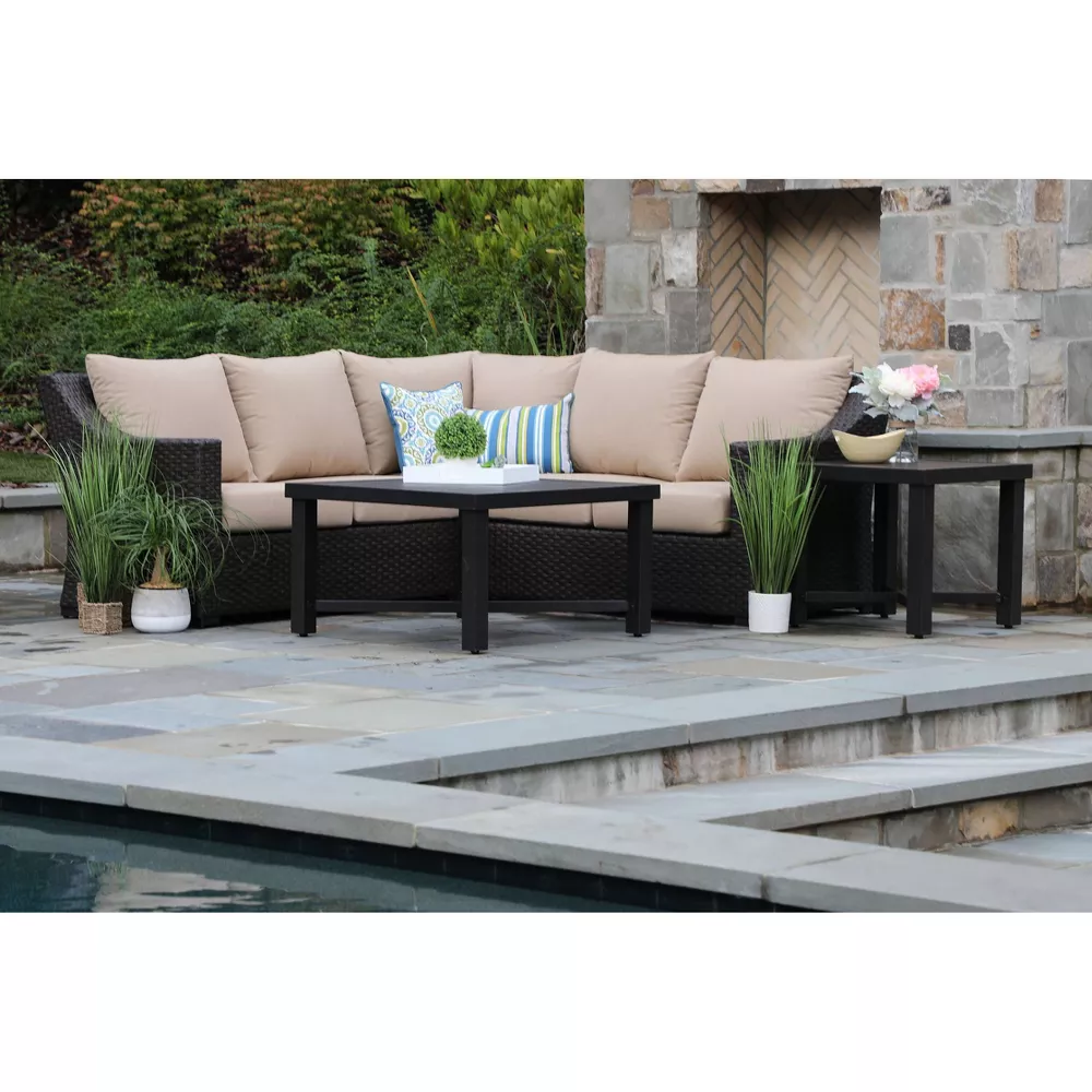 Yoho Modern Outdoor Aluminum Garden Sofa Set Waterproof Patio Lounge Sectional for Dining Metal Furniture