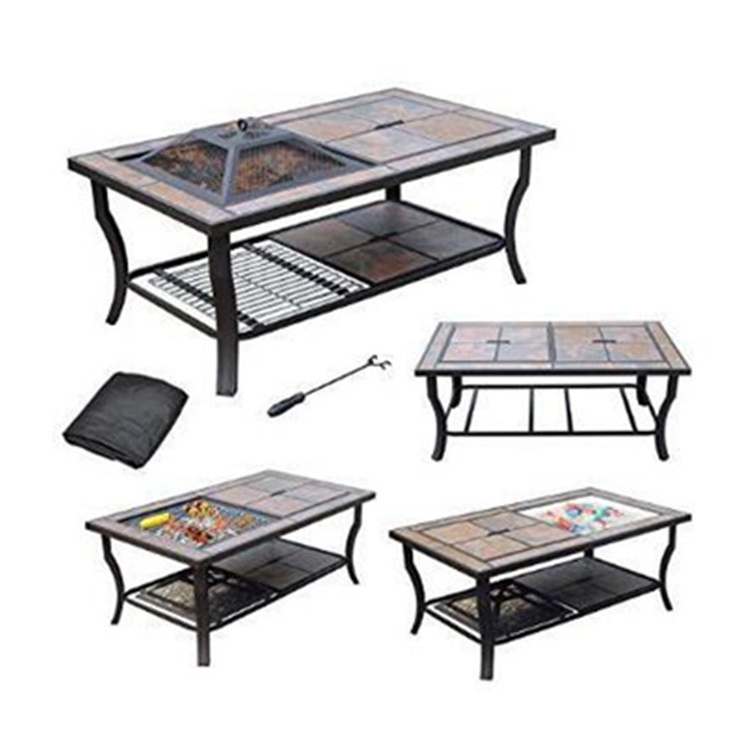 Garden  yard furniture with fire pit Fire Pit for Patio with BBQ Grill for camping